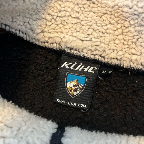 Kuhl Alfpaca Sweater Mens Size M Brown Fleece 1/4 Zip Sherpa Collar Pullover - Picture 4 of 8